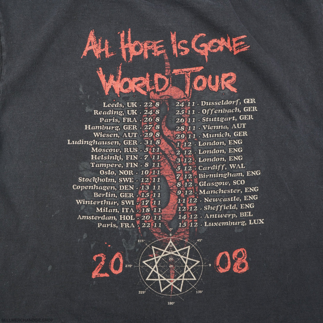 Vintage 2008 Slipknot Tour T-Shirt All Hope Is Gone