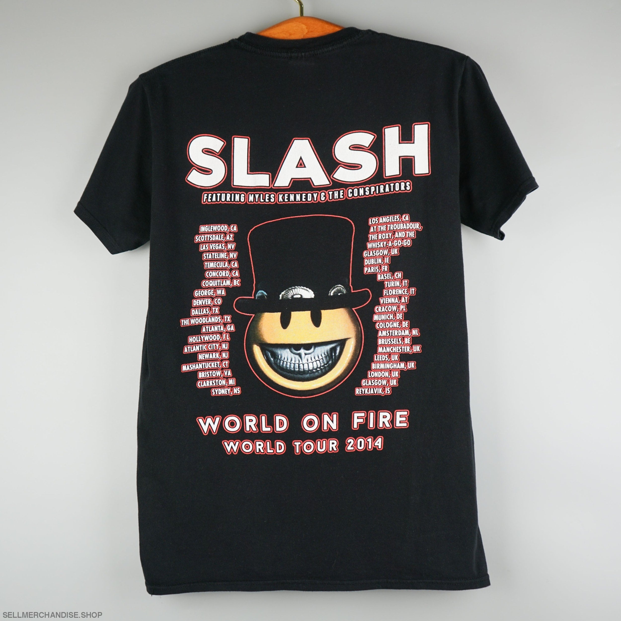 Slash World On Fire レア Tシャツ Box ガンズ B'z Vintage 2014 Slash Concert t-shirt