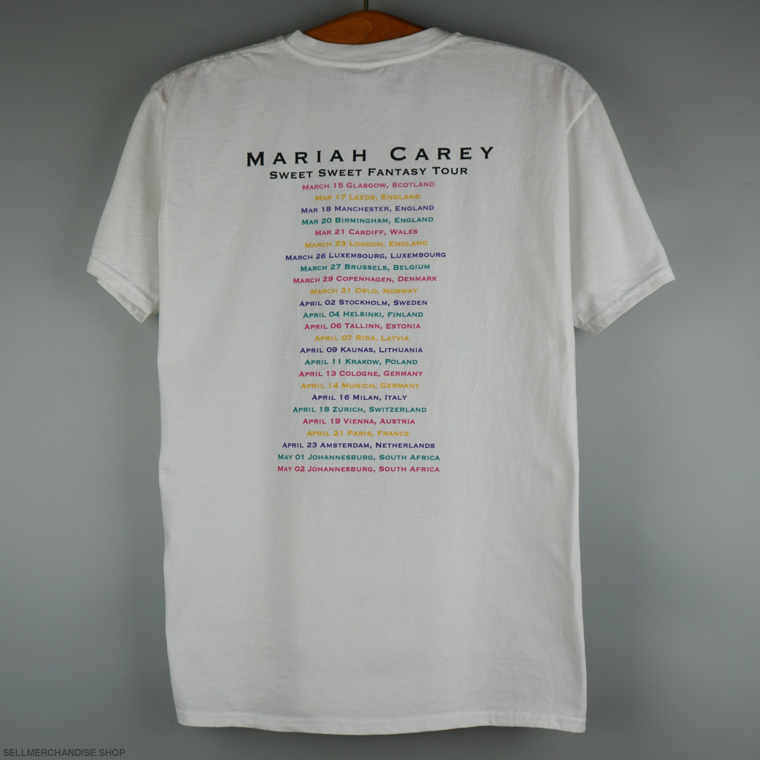 MariahCareyスウィートスウィートファンタジーtultexツアーTXXL Vintage 2016 Mariah Carey t-shirt The Sweet Sweet Fantasy Tour