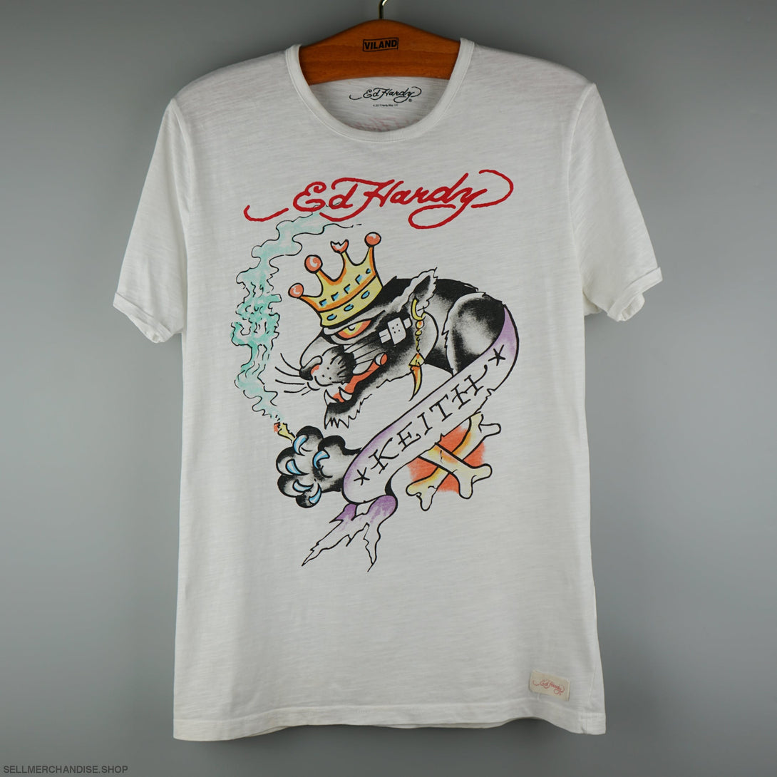 Vintage 2017 Ed Hardy Keith Richards Panther T-Shirt