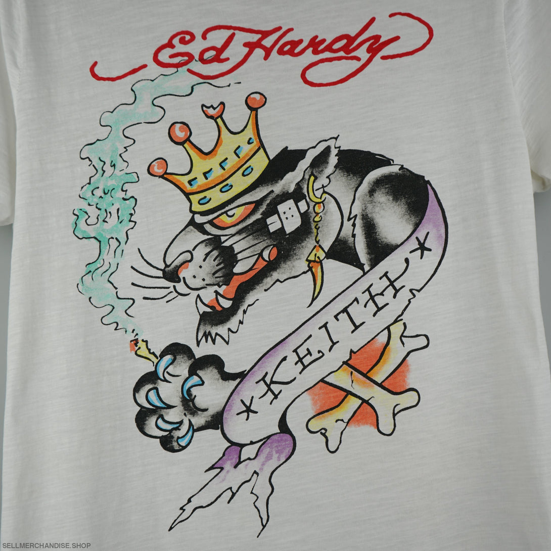 Vintage 2017 Ed Hardy Keith Richards Panther T-Shirt