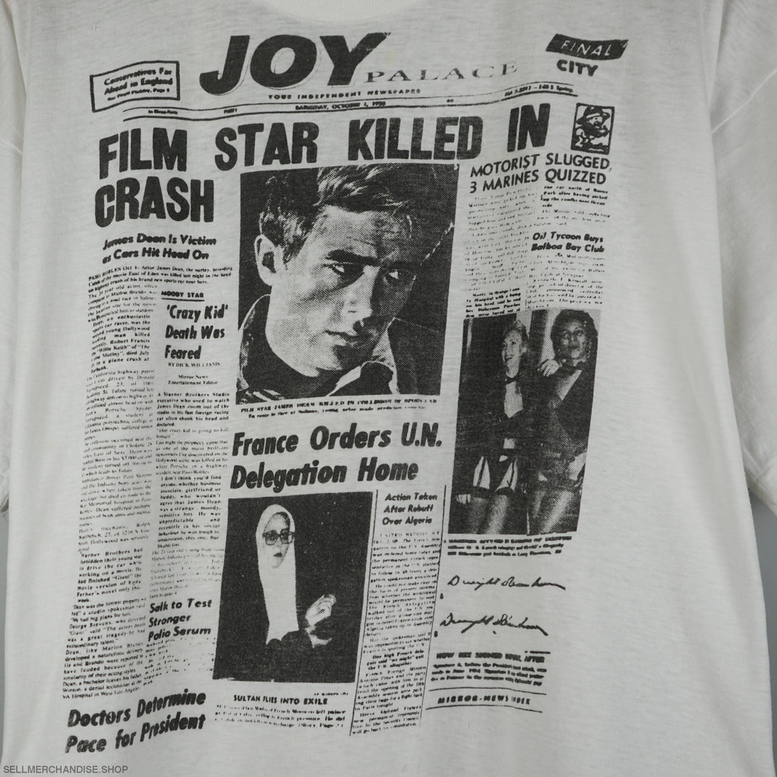Vintage 80s James Dean Killed Newspaper t-shirt