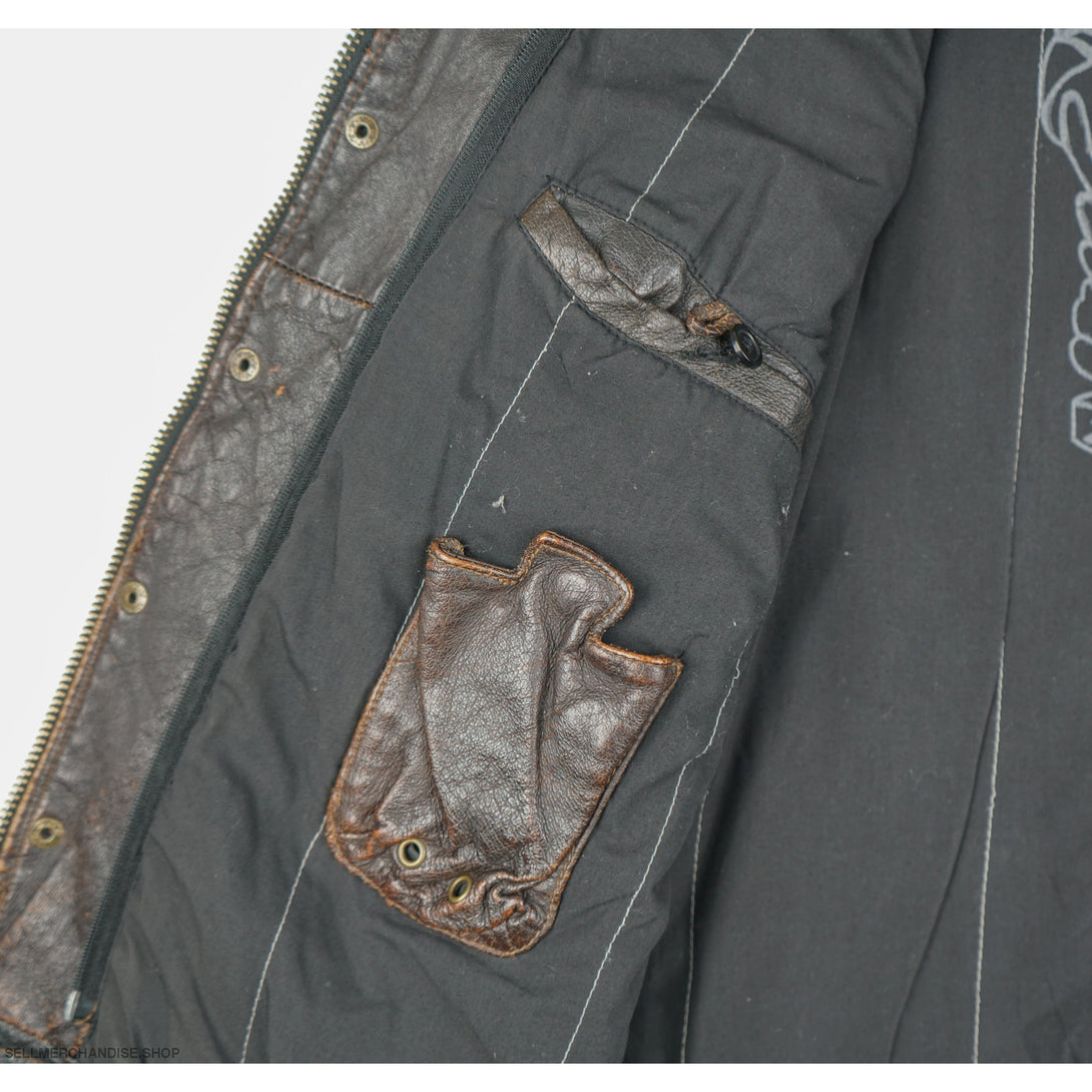 Vintage 90s Alpha Industries Leather Jacket