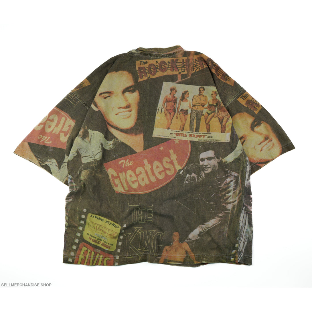 Vintage 90s Elvis Presley All Over Print T-Shirt