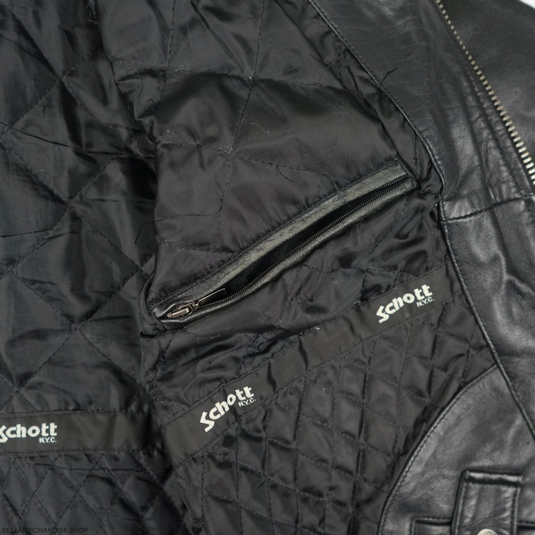 Vintage 90s Schott Caferacer Cowhide Leather Jacket