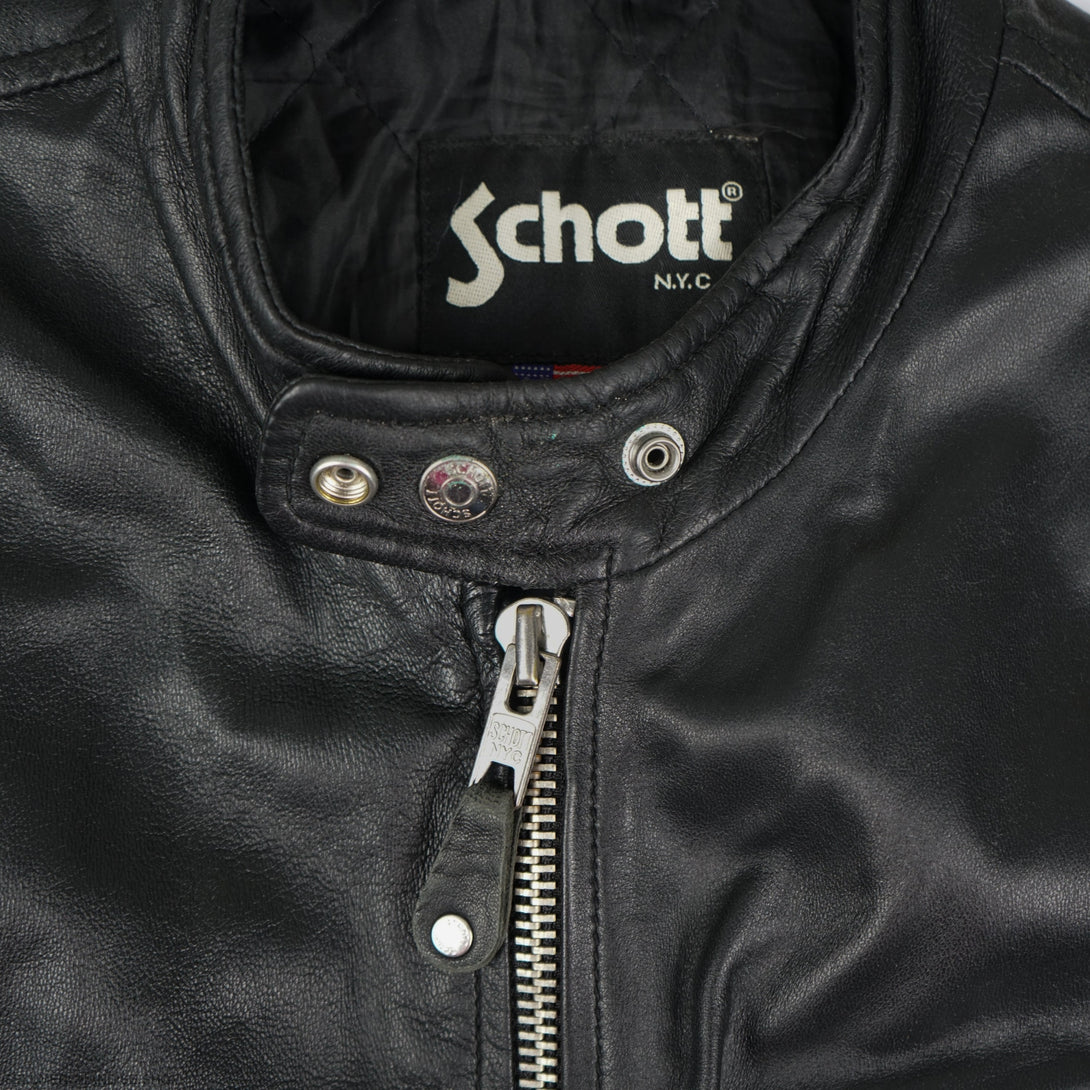 Vintage 90s Schott Caferacer Cowhide Leather Jacket