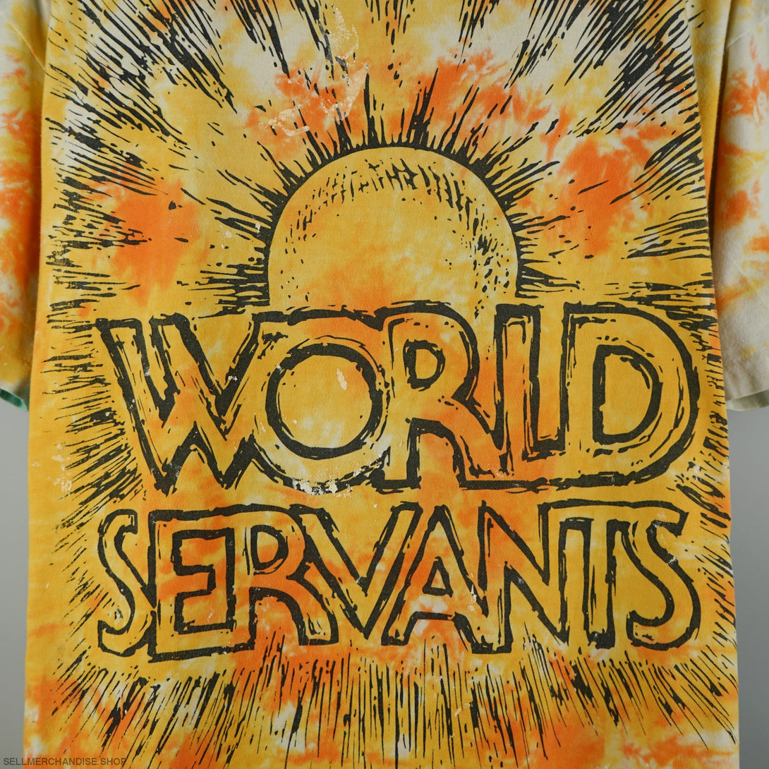 Vintage 90s World Servant T-Shirt All Ove Print Tie-Dye