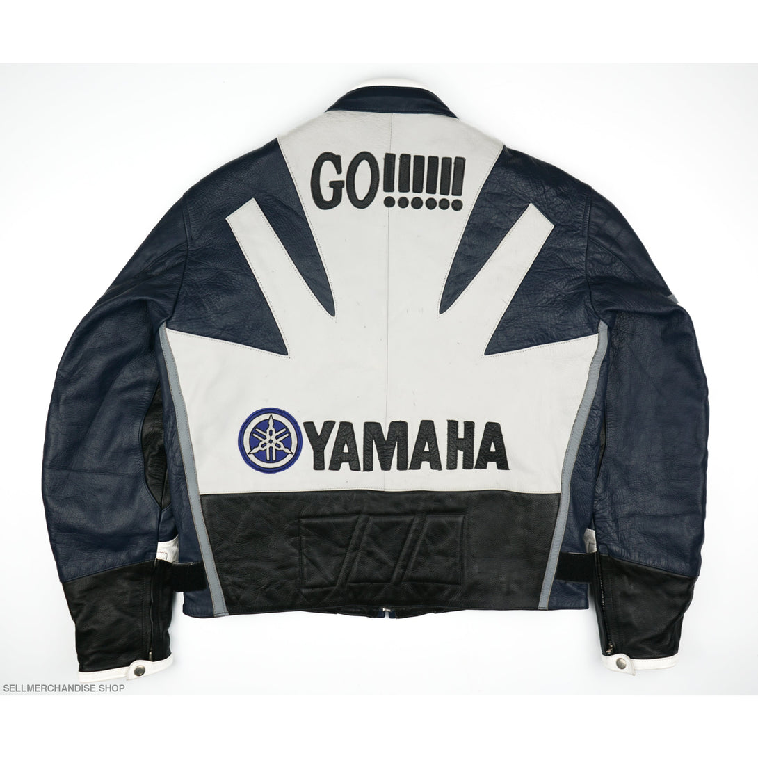 Vintage 90s Yamaha GO!!! Motorcycle Leather Jacket