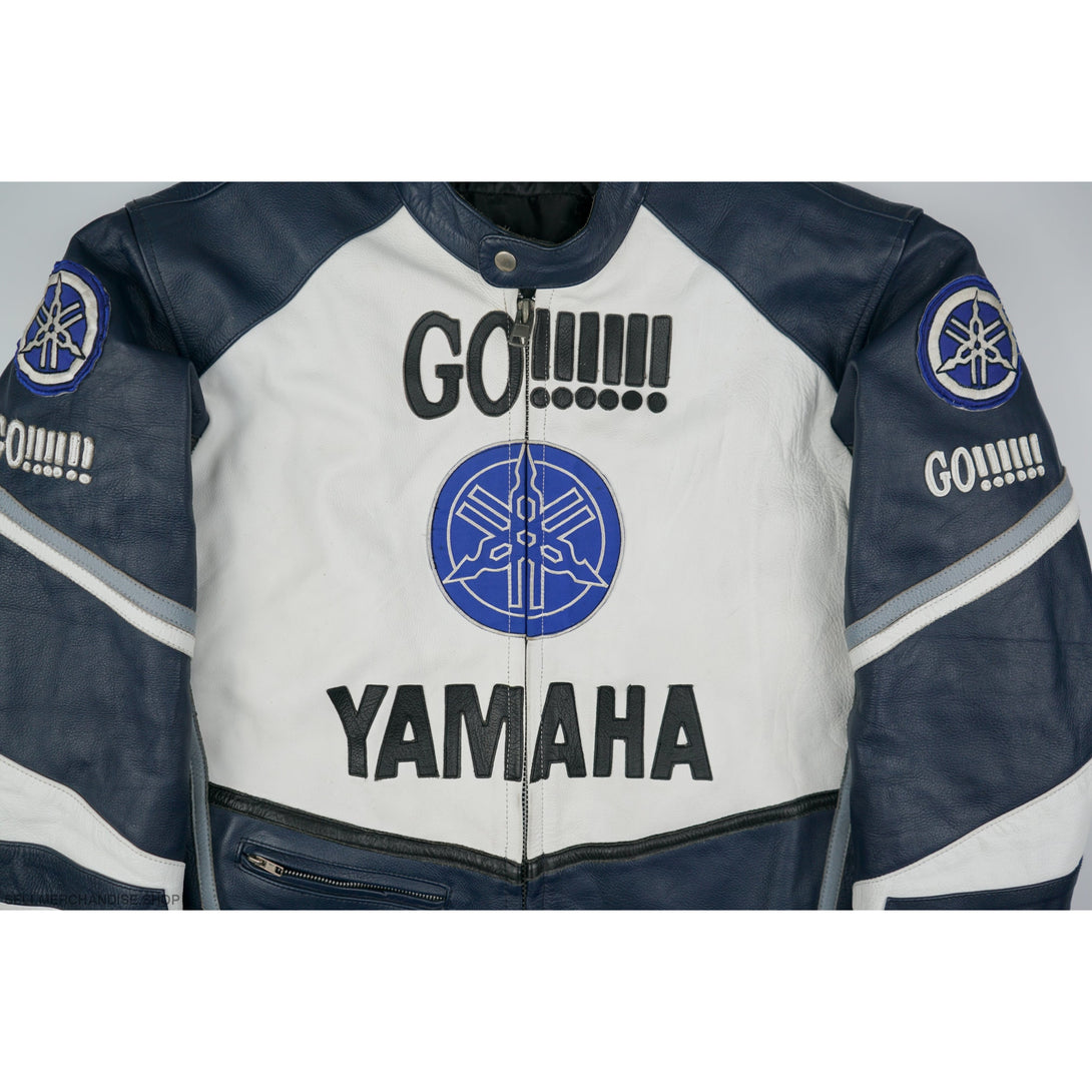 Vintage 90s Yamaha GO!!! Motorcycle Leather Jacket