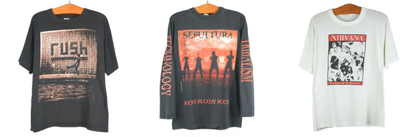 vintage nirvana sepultura rush t-shirts 90s