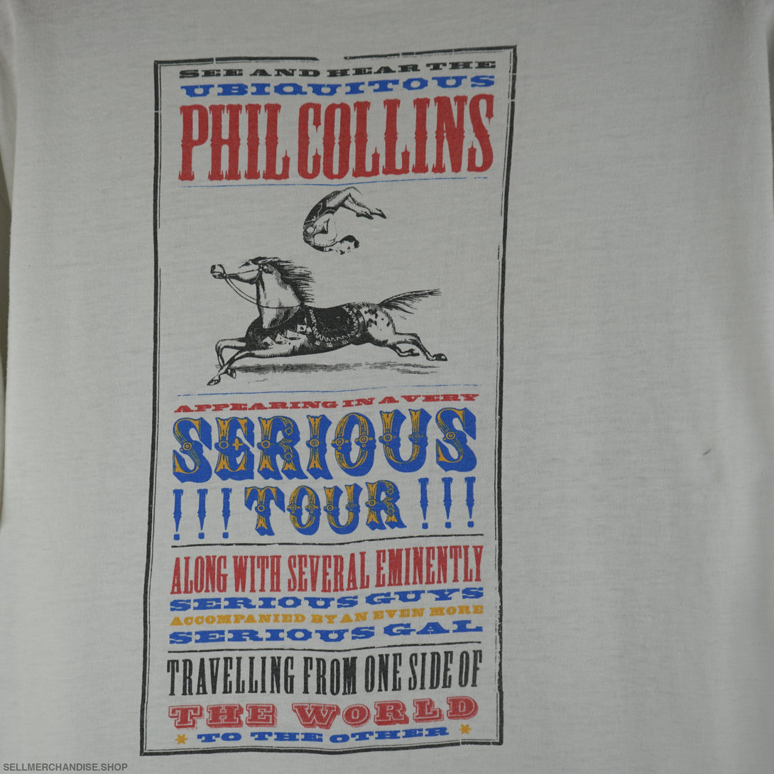 Vintage Rare 1990 Phil Collins Serious Tour T-Shirt