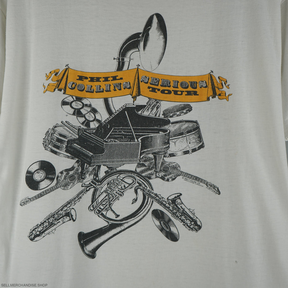 Vintage Rare 1990 Phil Collins Serious Tour T-Shirt