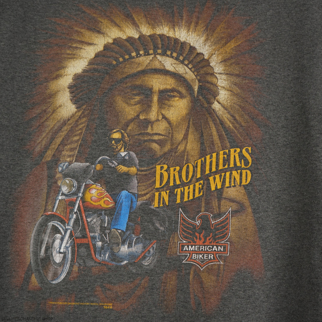 Vintage 1990s American Biker Brothers in The Wind t-shirt