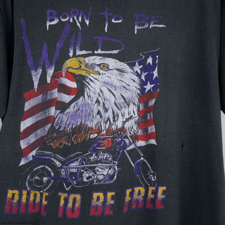 1990s Born to be wild Ride to be FREE t shirt Eagle