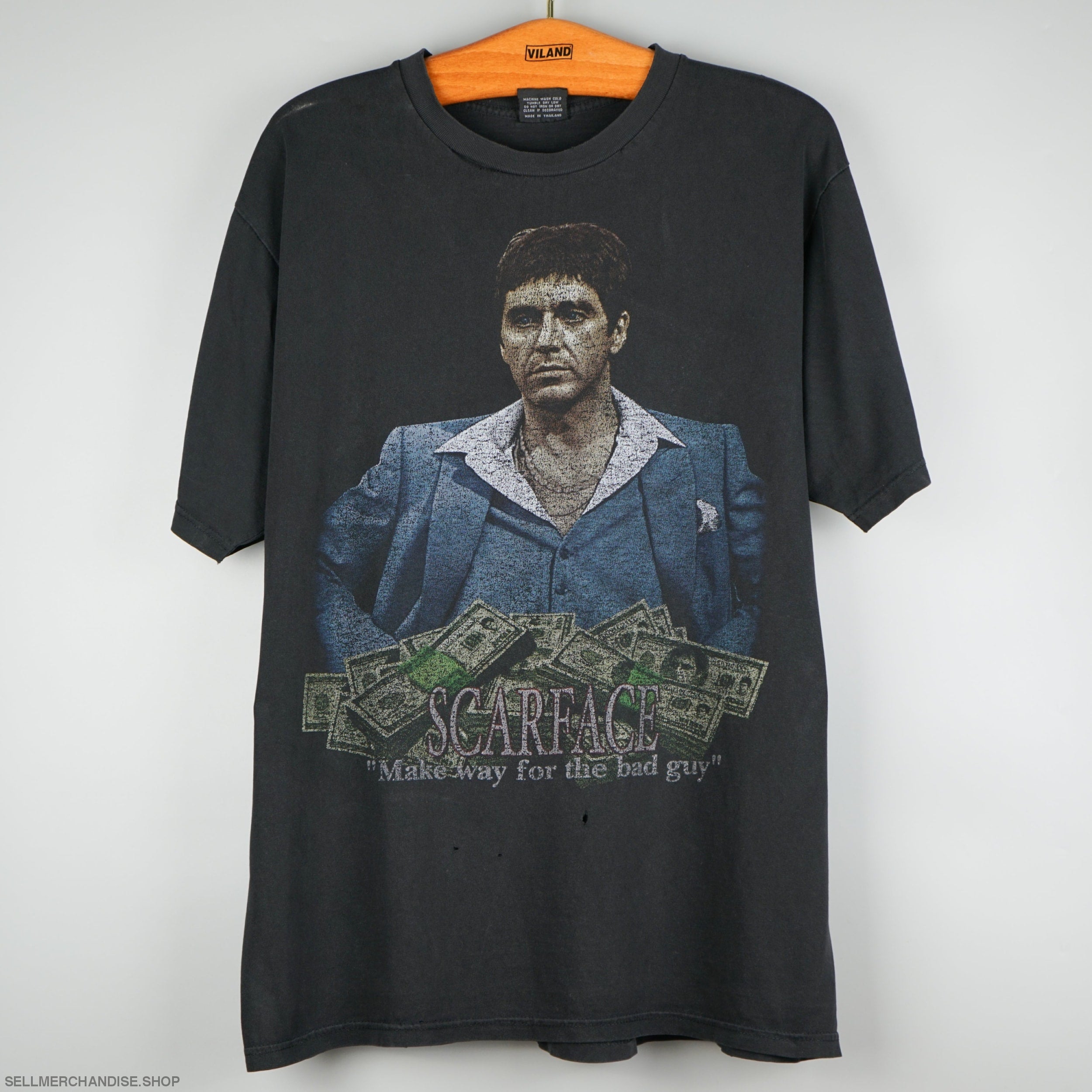 Vintage 1990s Scarface Thrashed t-shirt Make way for the bad guy