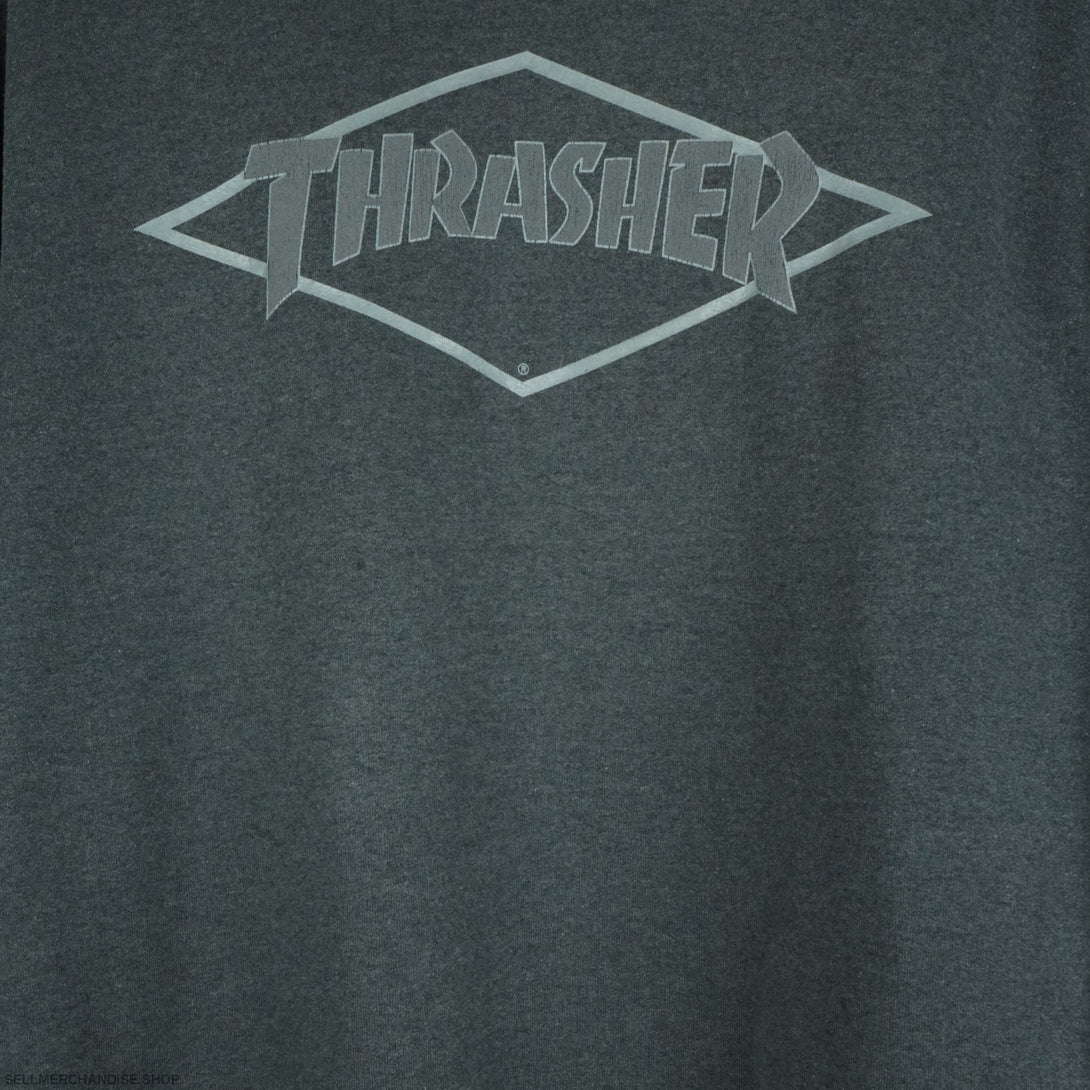 Vintage 1990s Thrashed Sweatshirt Reflective Logo