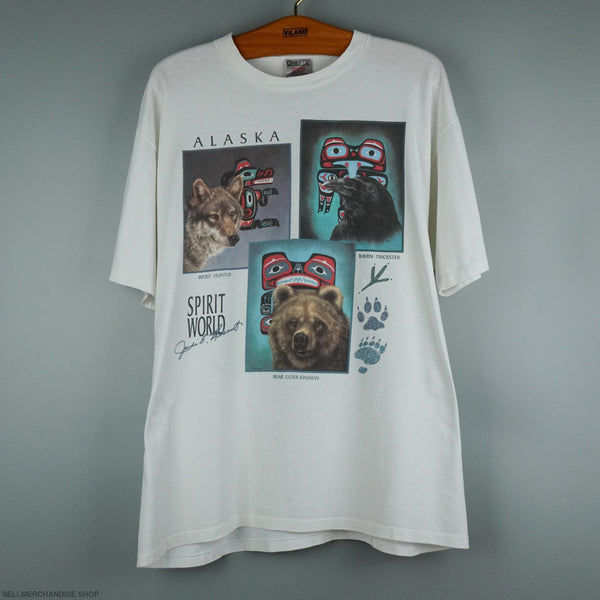 1990s Wolf Raven Bear t-shirt