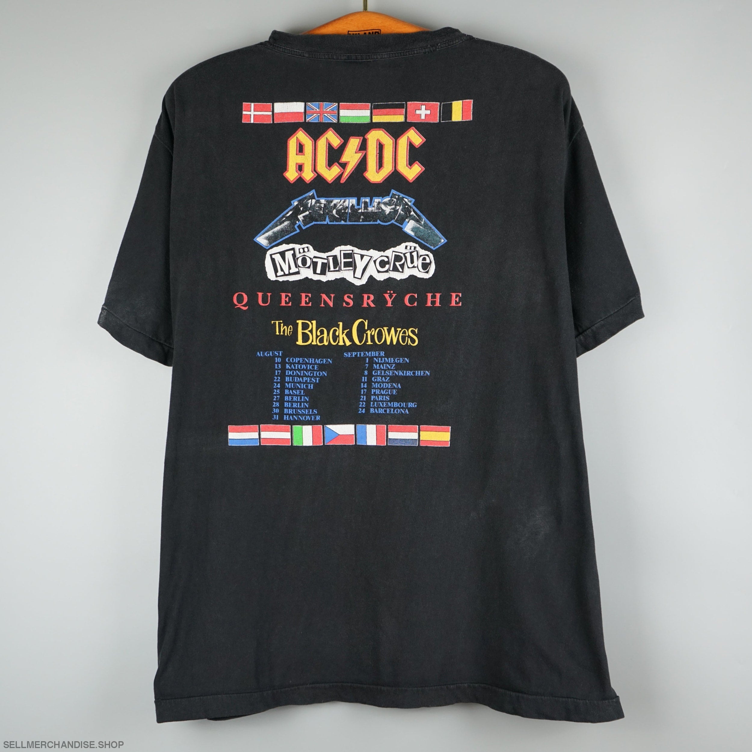 Vintage 1991 Monsters of Rock Fest T-Shirt ACDC Metallica