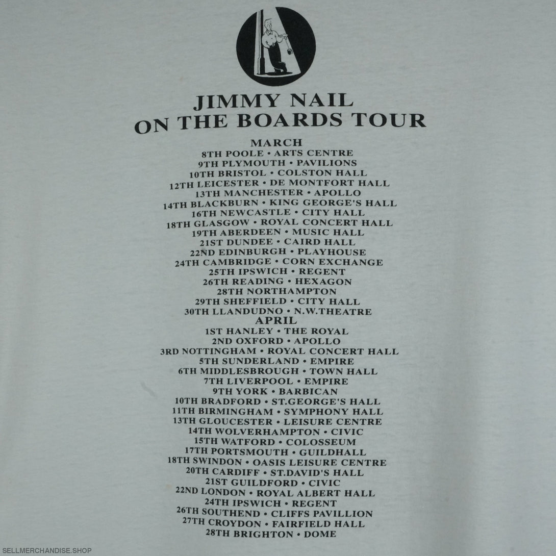 Vintage 1998 Jimmy Nail t-shirt On The Boards Tour