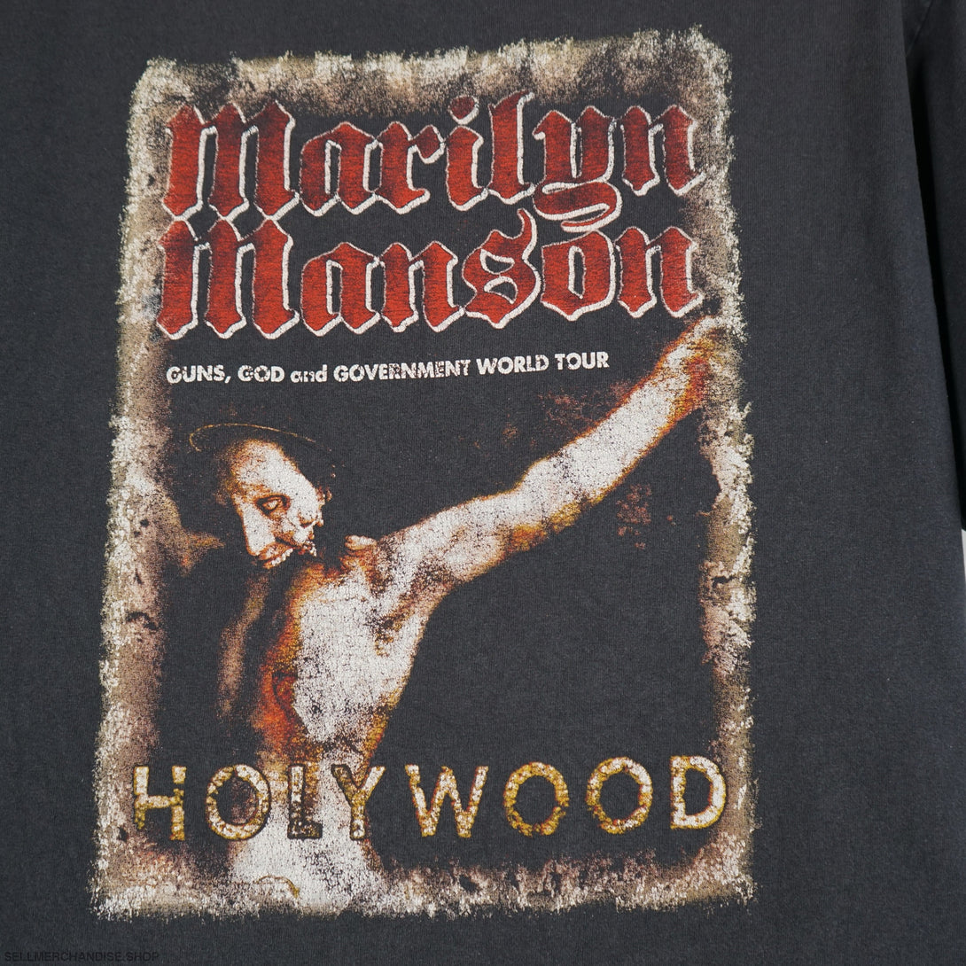 Vintage 2001 Marilyn Manson t-shirt Guns God and Government