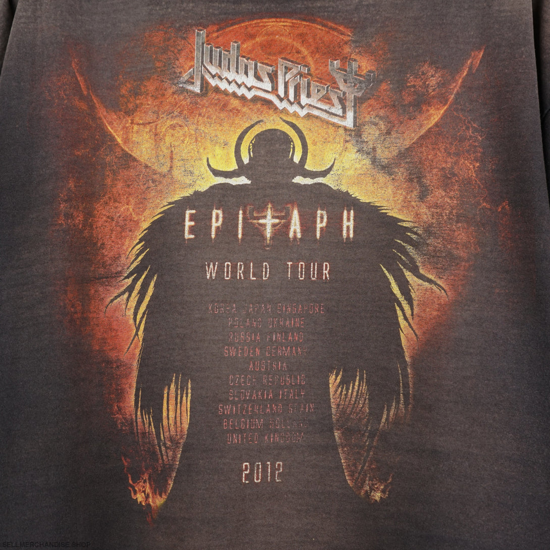 Vintage 2013 Judas Priest t-shirt Epitaph Thrashed Faded