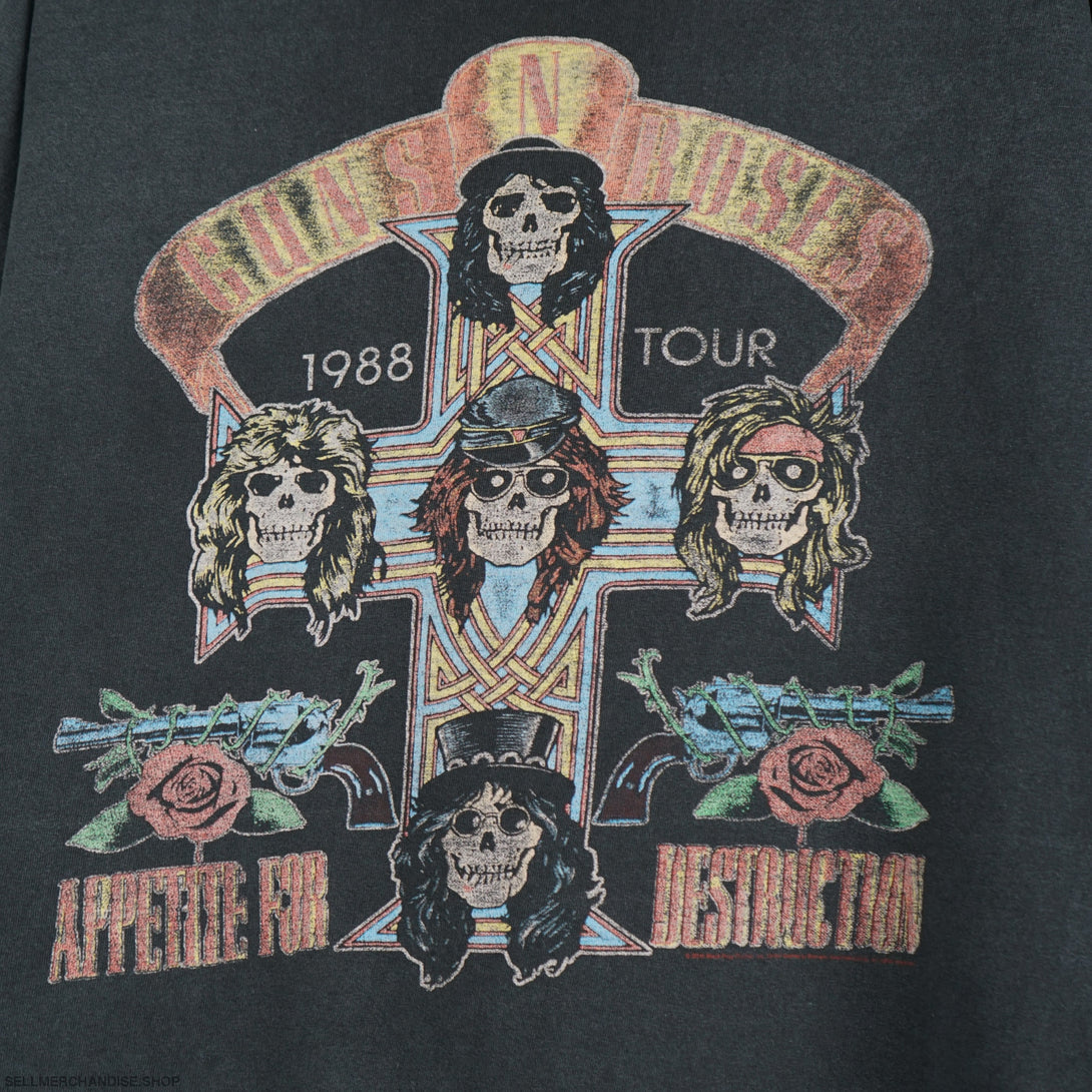 Vintage 2015 Guns N Roses 1988 tour t-shirt reprint 3-4XL