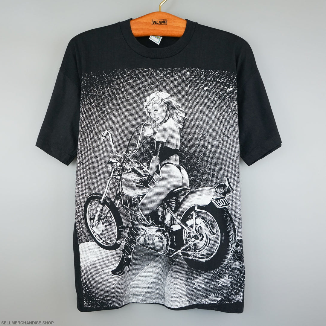 vintage Biker t shirt Single Stitch All Over Print