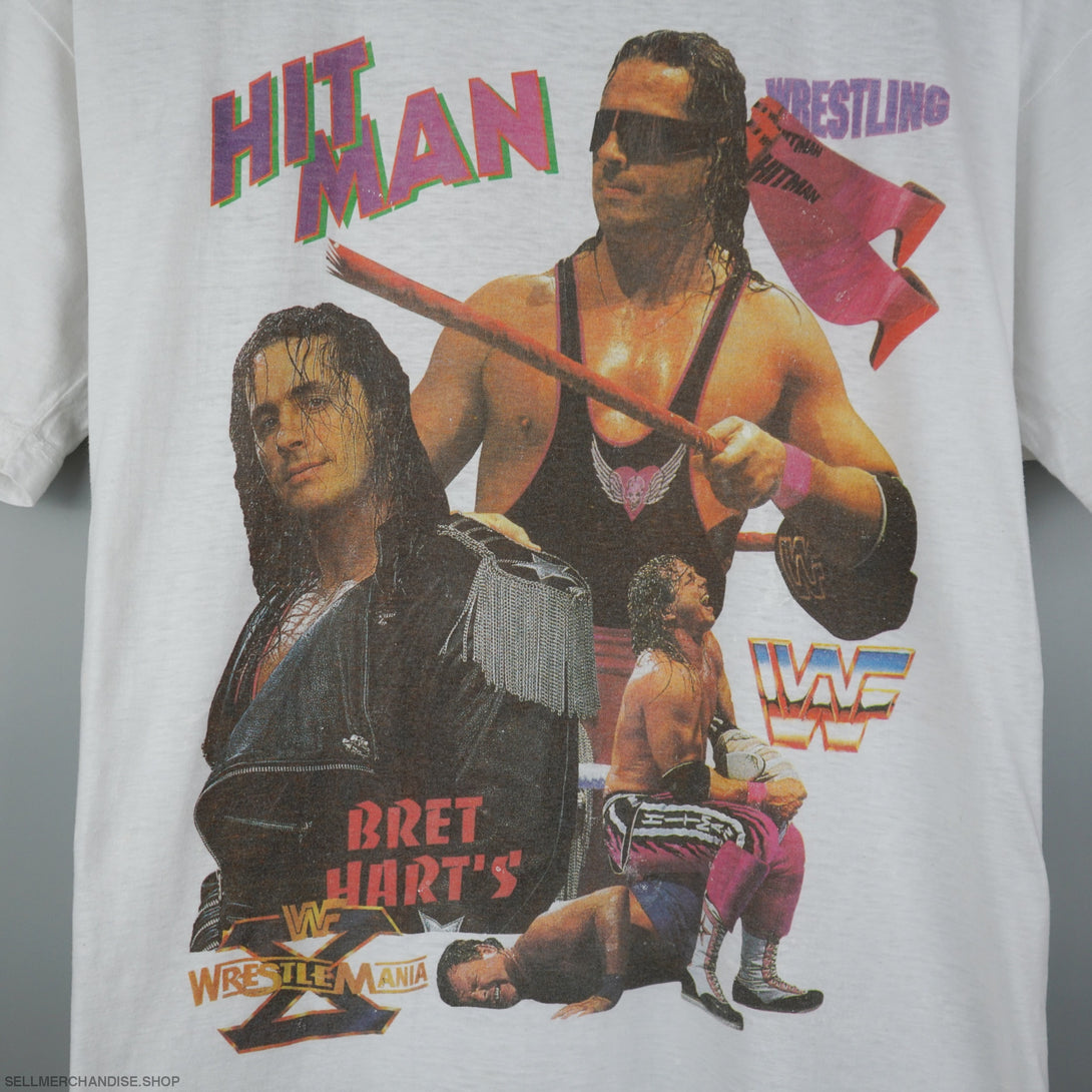 Vintage Bret Hart t shirt 90s WWF Hitman