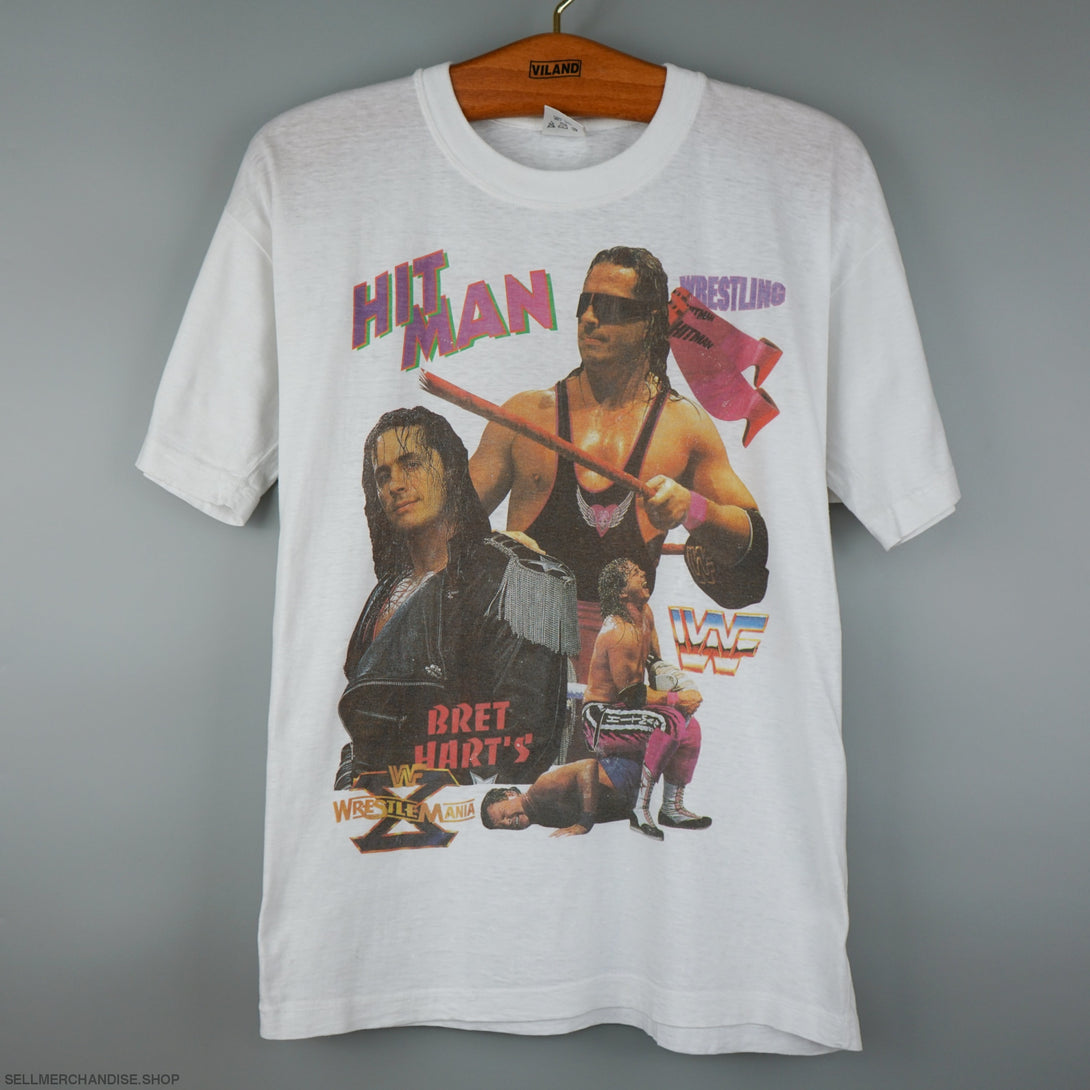 Vintage Bret Hart t shirt 90s WWF Hitman