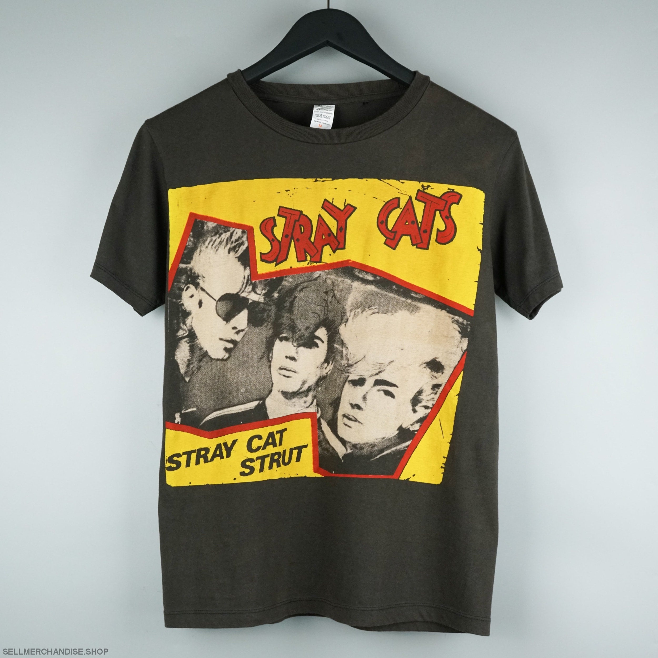 1980s Stray Cats Tシャツ M ブラック vintage early 2000s Stray Cats t-shirt 1981 reprint | SellMerchandise