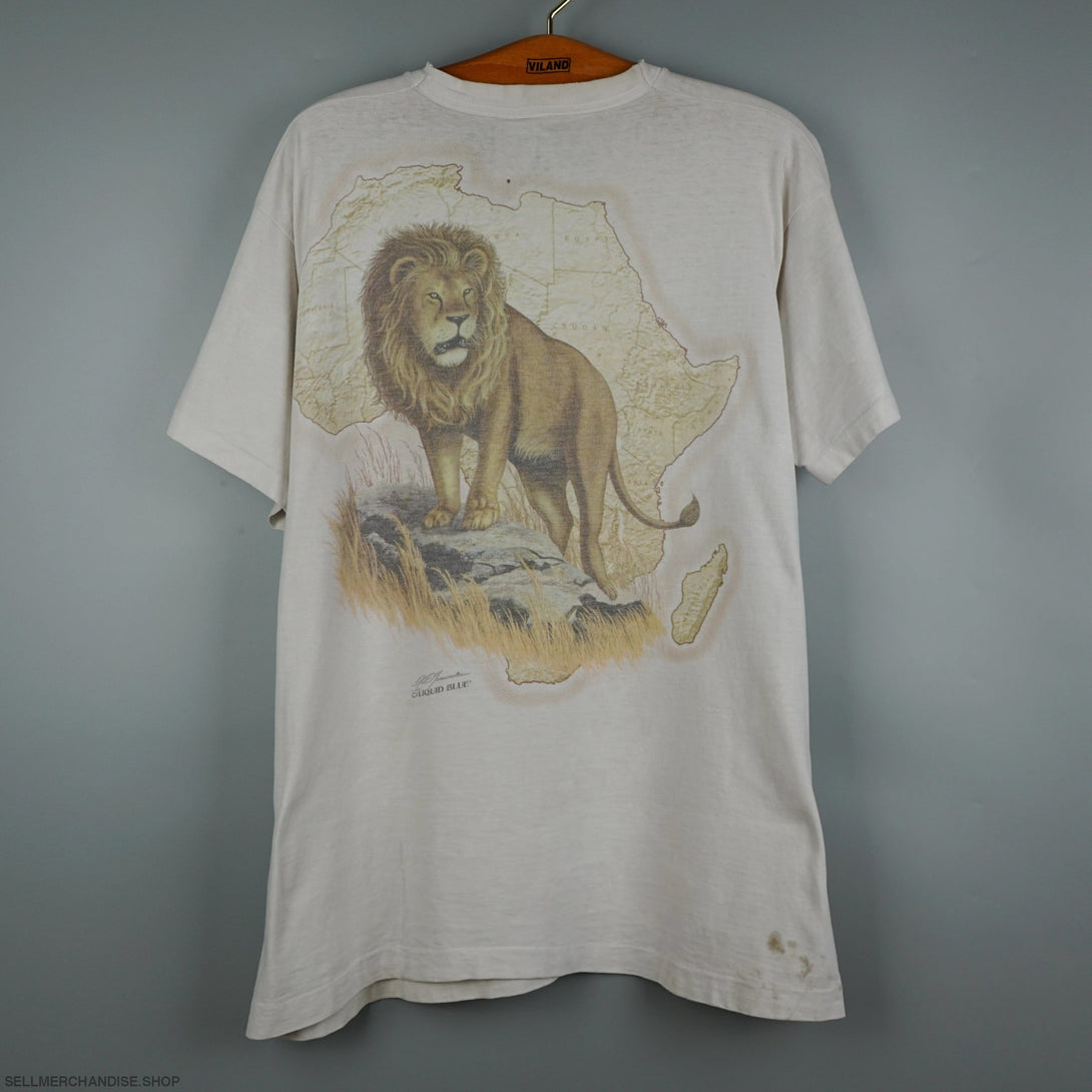 Vintage Liquid Blue Lion t shirt 1990s