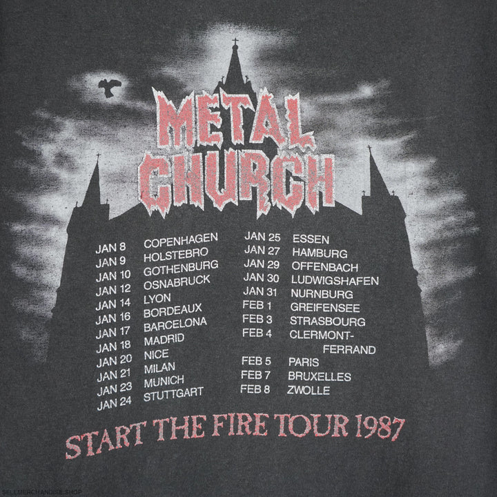 Vintage metal church 1987 tour tee