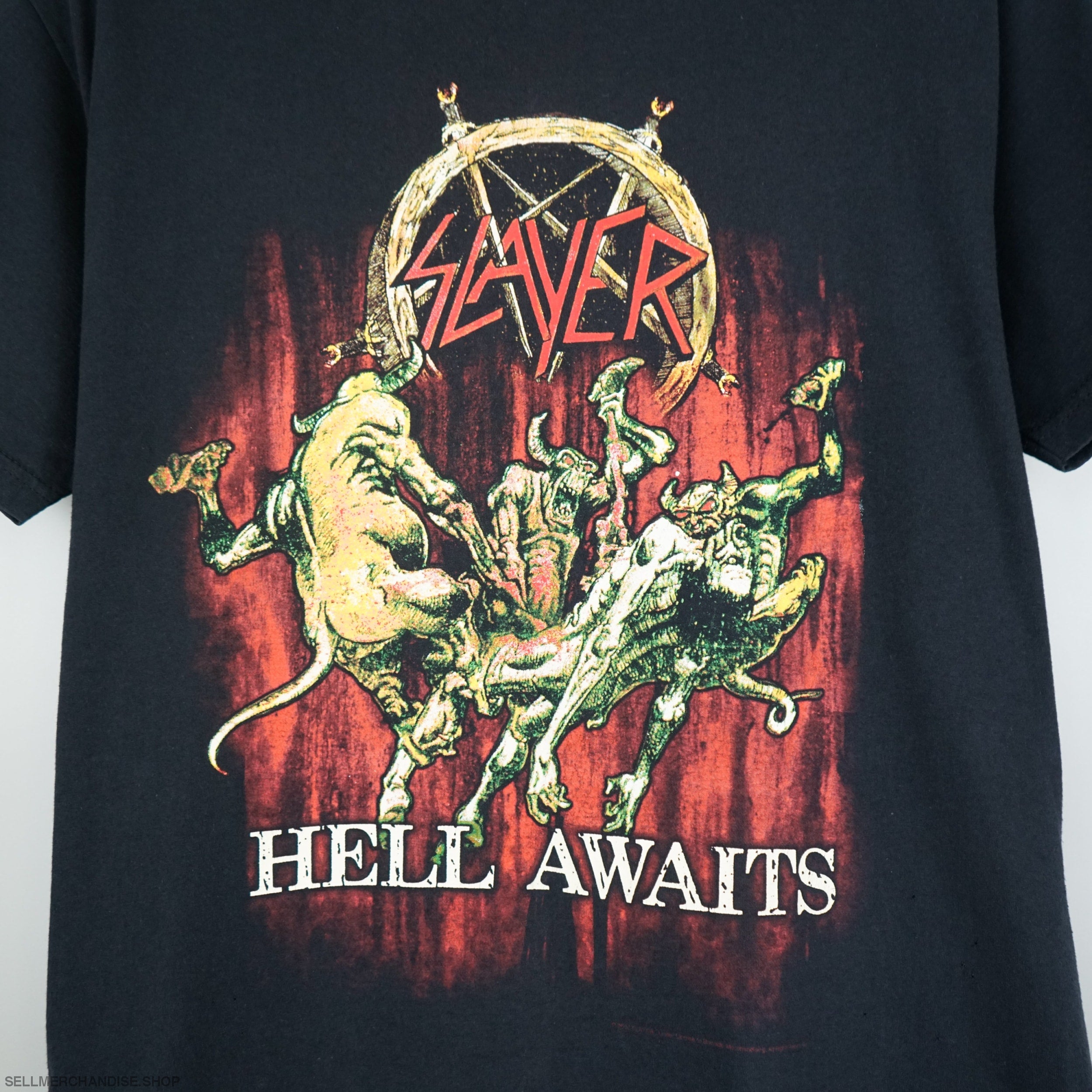 Vintage Slayer t shirt early 2000s Hell Awaits | SellMerchandise