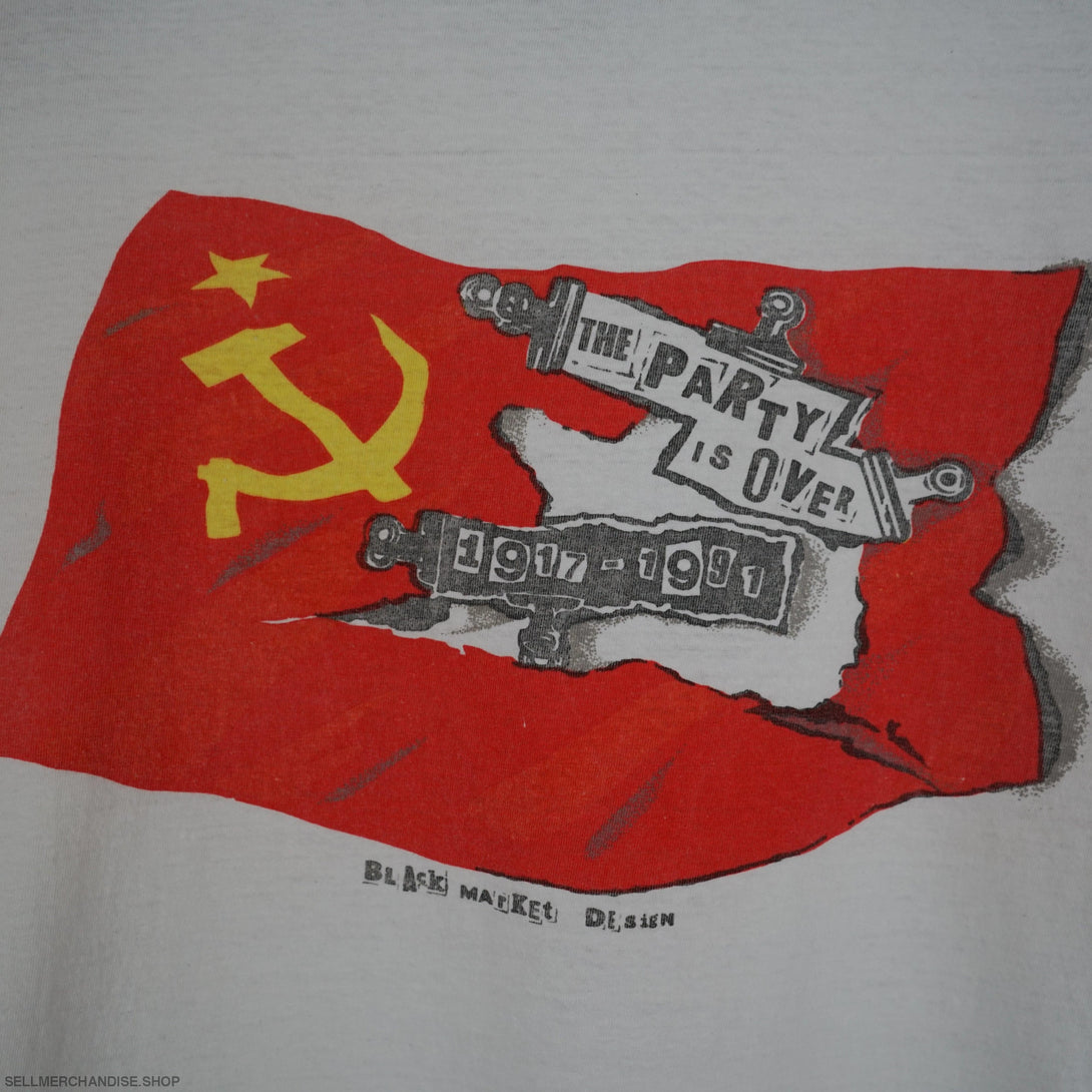 Vintage USSR The Party is Over Black Market Design t shirt