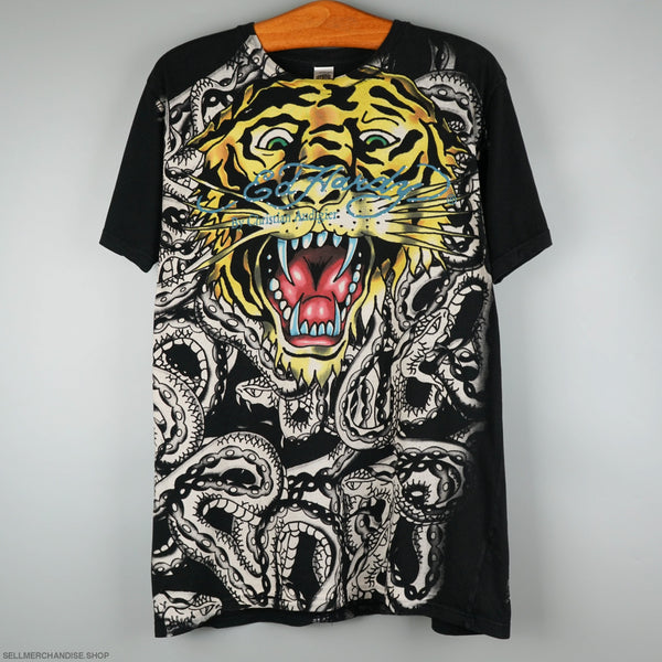 Vintage y2k Ed Hardy Tiger All Over Print t-shirt