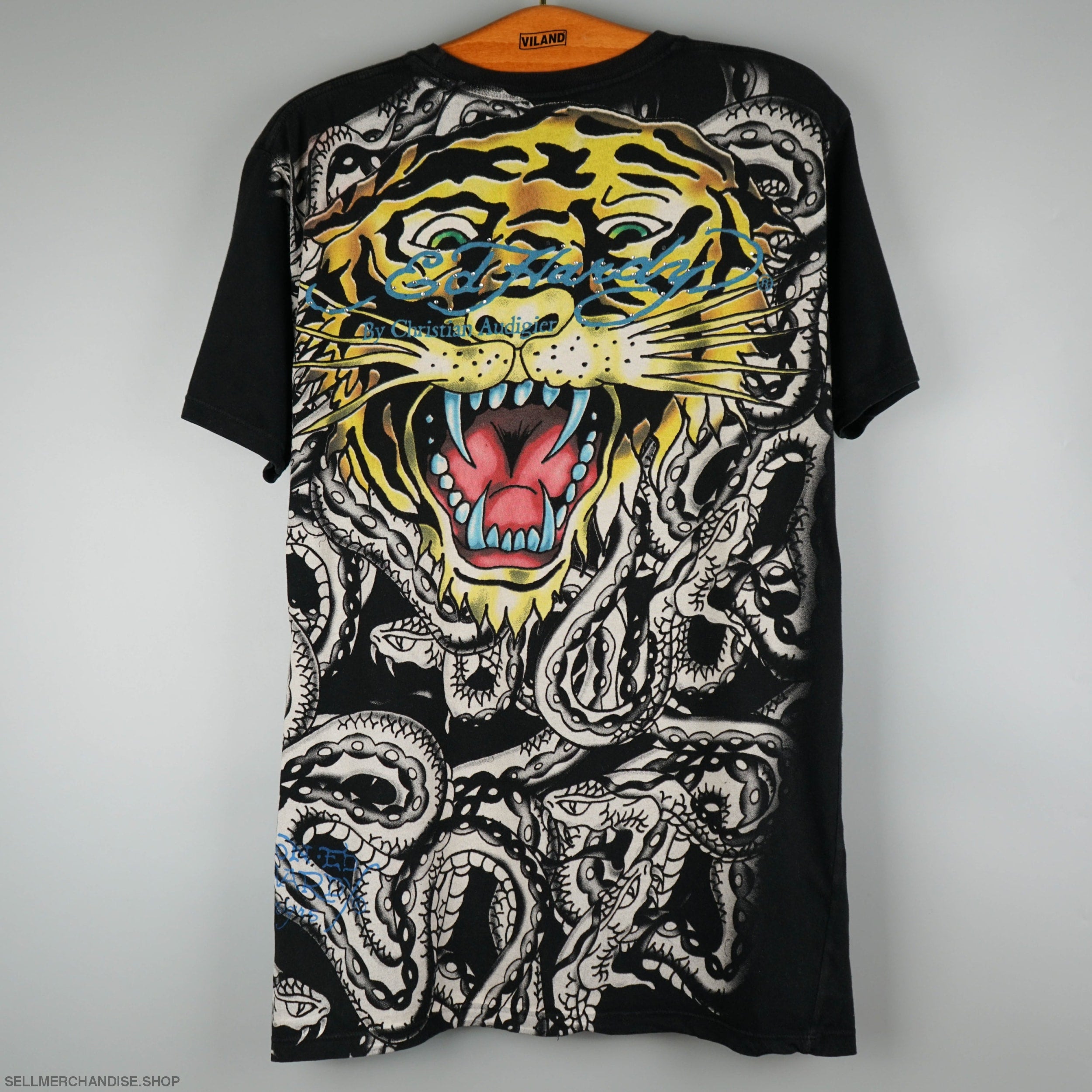 Vintage y2k Ed Hardy Tiger All Over Print t-shirt