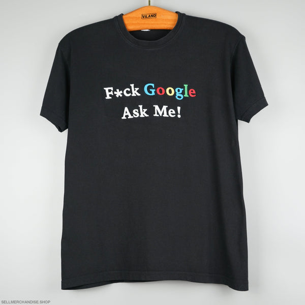 Vintage y2k Fuck Google Ask Me t-shirt Embroided logo