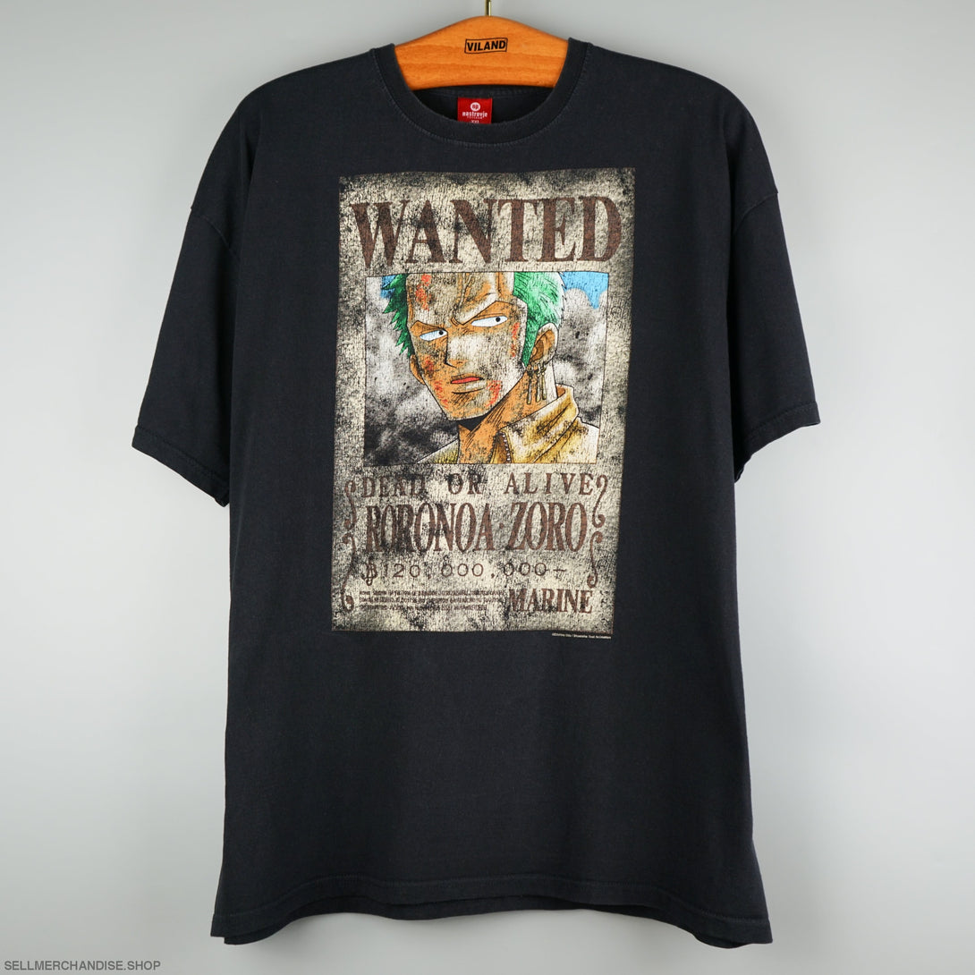 Vintage Y2K One Piece t-shirt Wanted Roronoa ZORO Eiichiro Oda