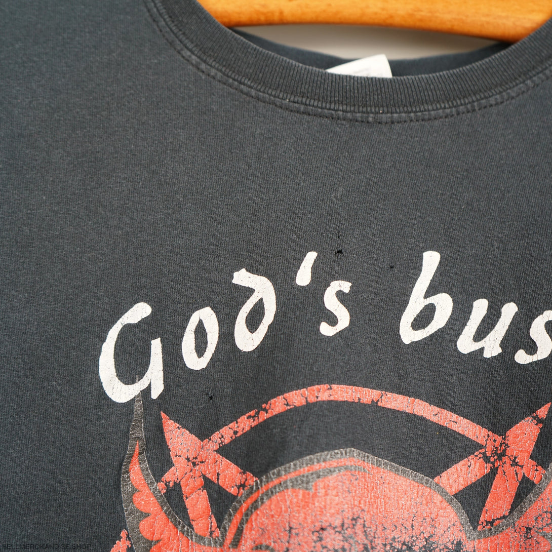 Vintage y2k Satan: Gods Busy, Can I help you? t-shirt